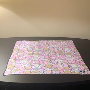 Coach Pink and Gold Logo Scarf (NWOT)